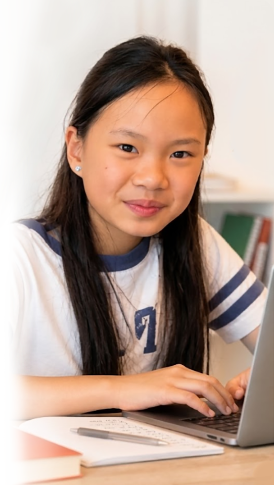 Student taking an English test